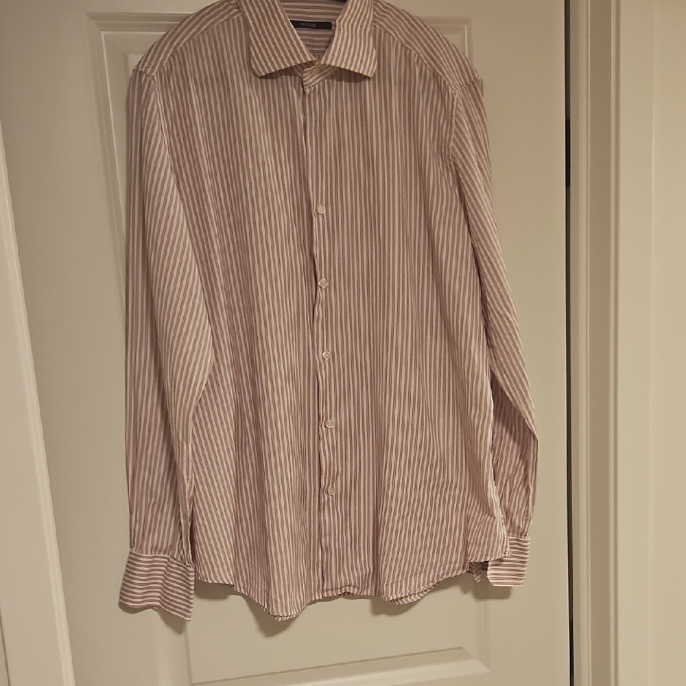 Pal Zileri Pink Striped Dress Shirt